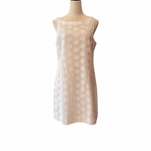 Vineyard Vines White Eyelet Lace Shift Dress Sleeveless NWT Size 12